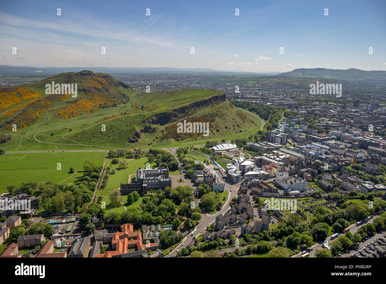 Vue aérienne Holyrood House Edinburgh Banque D'Images