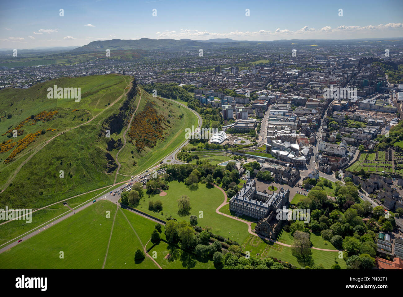 Vue aérienne Holyrood House Edinburgh Banque D'Images