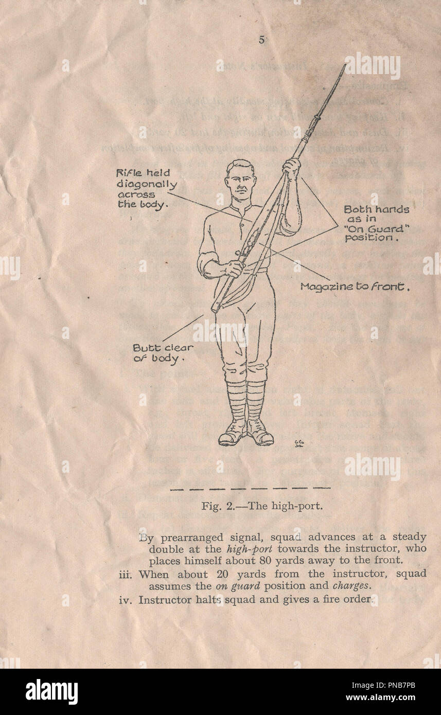 Manuel de formation de petit calibre volume 1 numéro 12 brochure publiée à baïonnette en 1937 par le ministère de la guerre pour fournir des instructions aux militaires britanniques sur la façon d'utiliser le fusil à baïonnette montée pendant la période d'avant guerre et la seconde guerre mondiale Banque D'Images