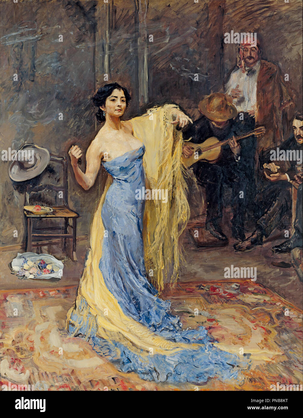 Portrait de la danseuse Marietta di Rigardo. Date/période : 1904. La peinture. Hauteur : 2 290 mm (90.15 in) ; largeur : 1 800 mm (70.86 in). Auteur : Max Slevogt. SLEVOGT, MAX. Banque D'Images