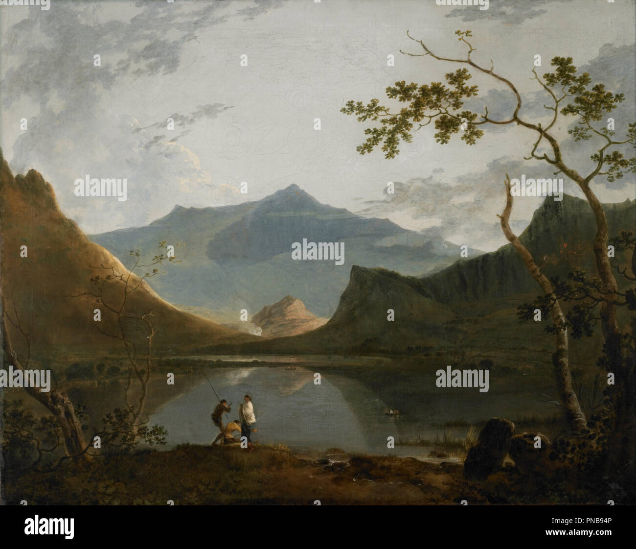 Snowdon de Llyn Nantlle. Date/période : 1765 - 1766. La peinture. Huile sur toile. Hauteur : 1 010 mm (39,76 po) ; largeur : 1 270 mm (50 in). Auteur : Richard Wilson. Banque D'Images
