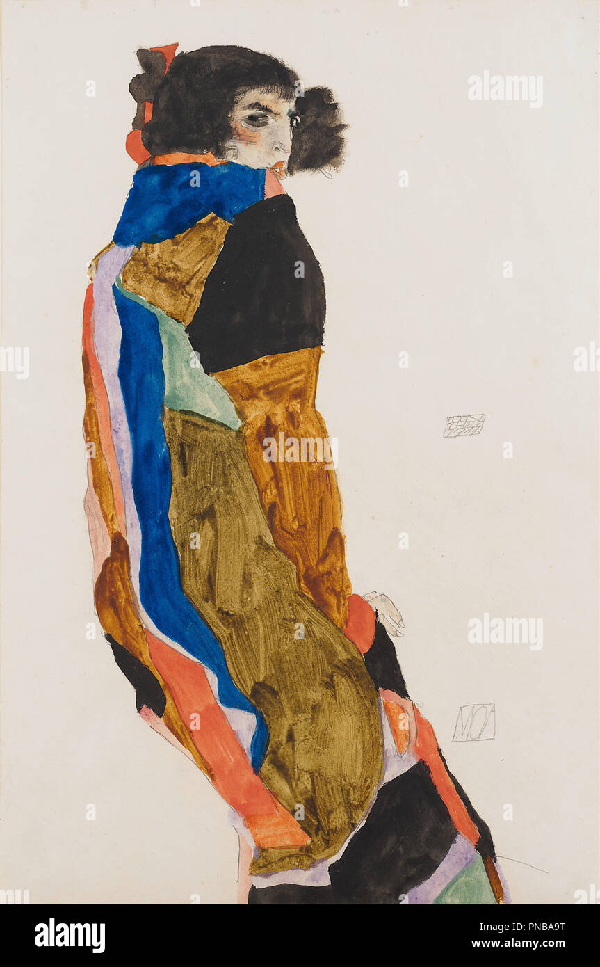 Moa. Date/période : 1911. Dessin. Hauteur : 478 mm (18,81 po) ; Largeur : 315 mm (12.40 in). Auteur : Egon SCHIELE. SCHIELE, EGON. Banque D'Images