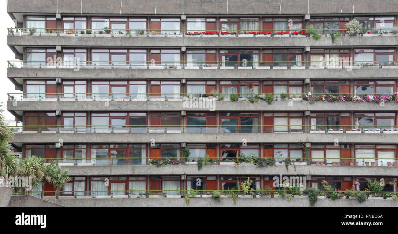 Voir fo apartments, le Barbican, Londres, Angleterre, Royaume-Uni Banque D'Images