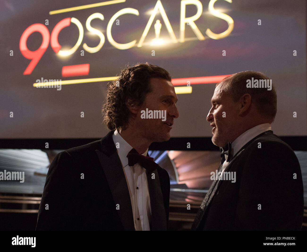 Matthew McConaughey et Woody Harrelson au cours de l'ABC de la télédiffusion en direct 90e Oscars® au Dolby® Theatre à Hollywood, CA le dimanche, Mars 4, 2018. Référence #  33546 Fichier_464PLX pour un usage éditorial uniquement - Tous droits réservés Banque D'Images