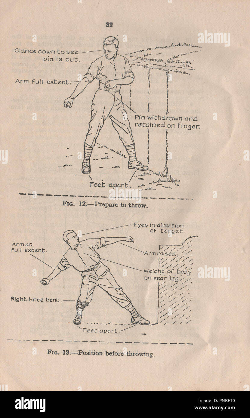 Manuel de formation sur les armes légères 1 Volume 13 Numéro de brochure ou de grenades Mills bomb publié en 1937 pour fournir des instructions aux militaires britanniques sur l'utilisation de la grenade à main pendant la période d'avant guerre et la seconde guerre mondiale Banque D'Images