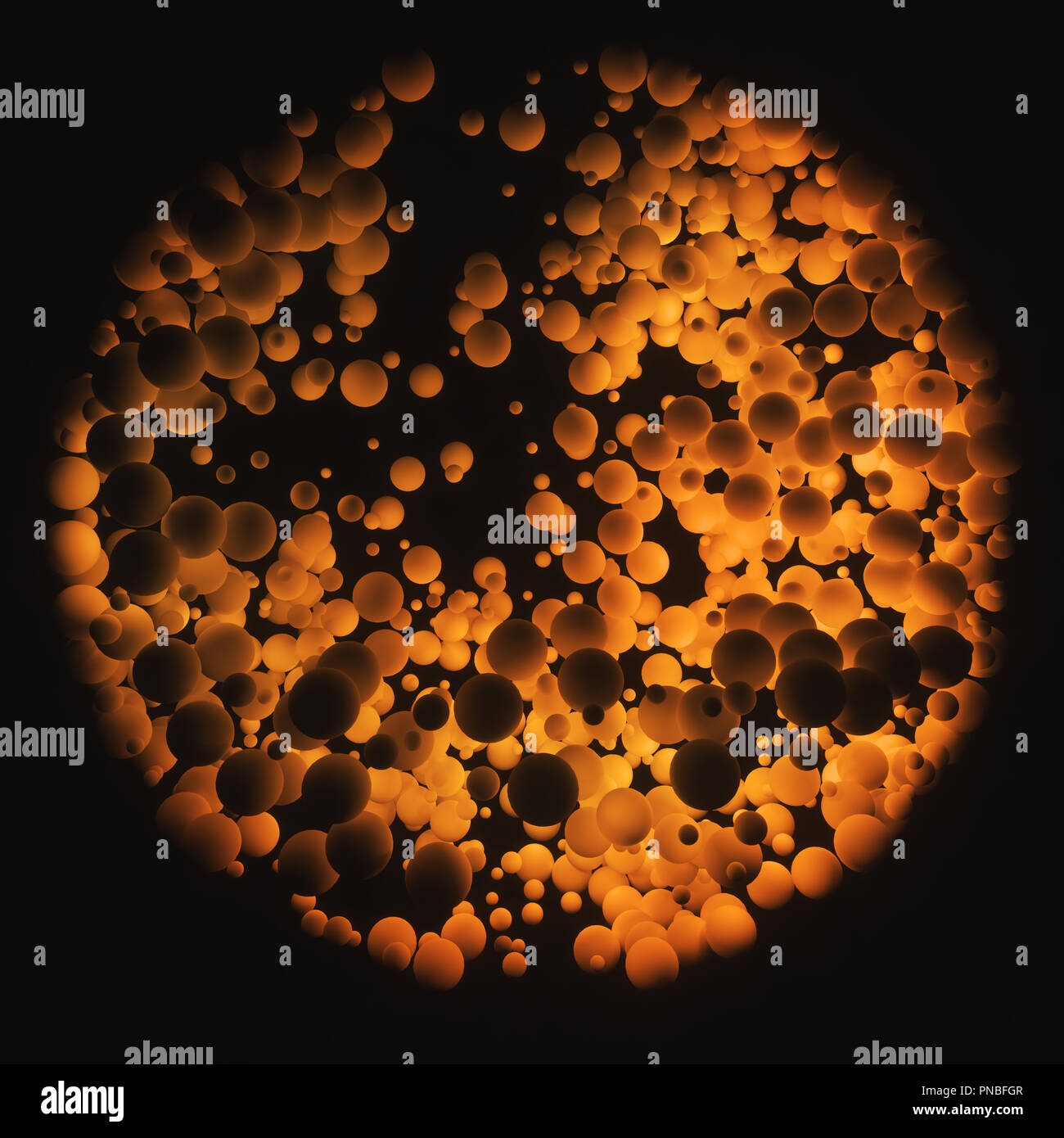 Image abstraite de sphères organiques dans le concept de l'origine et la multiplication de la vie. Banque D'Images