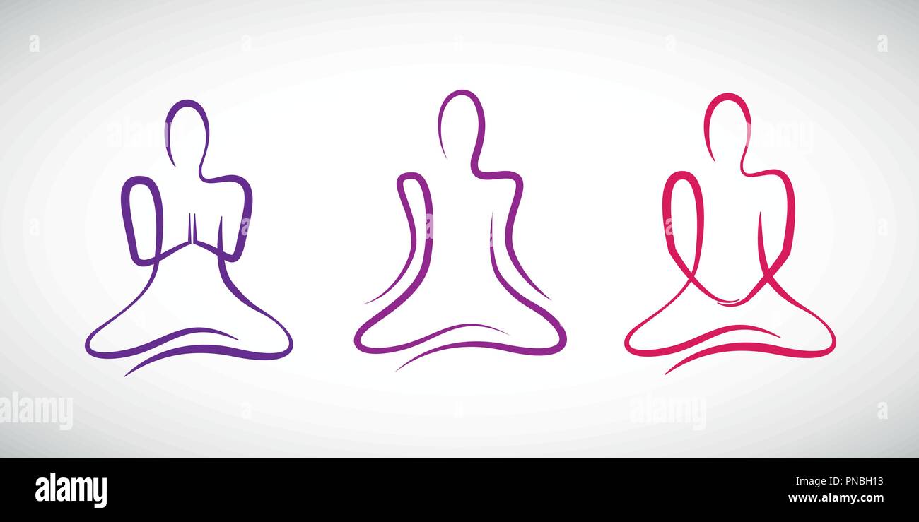 Personne faisant du yoga dans différentes positions dessin illustration vecteur EPS10 Illustration de Vecteur