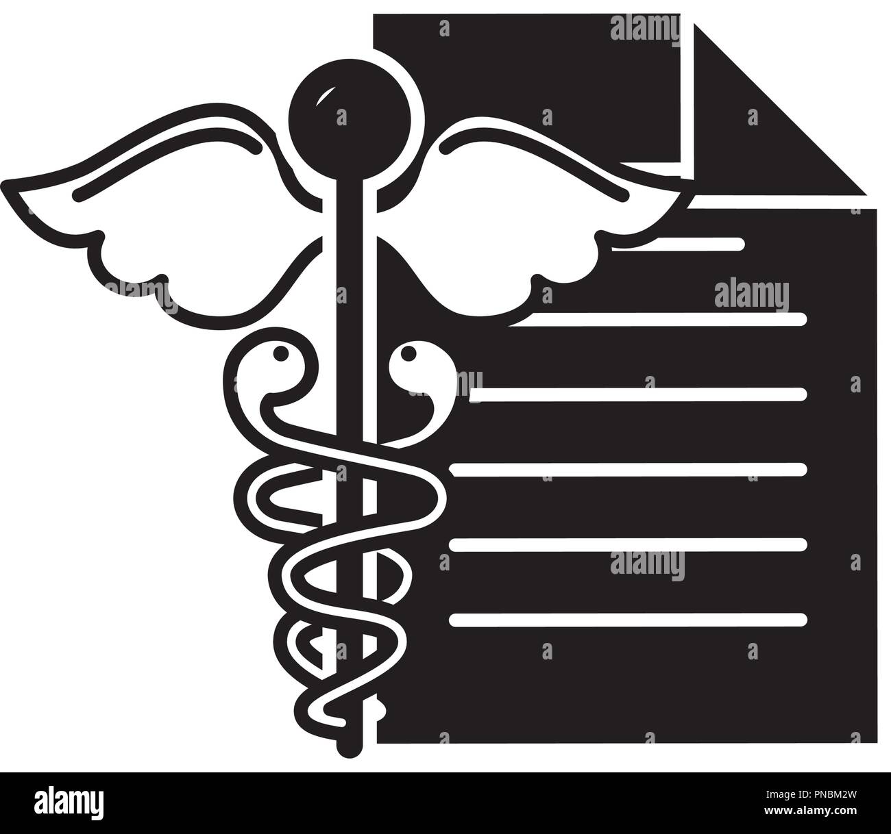 Document médical caducée symbole rapport Illustration de Vecteur