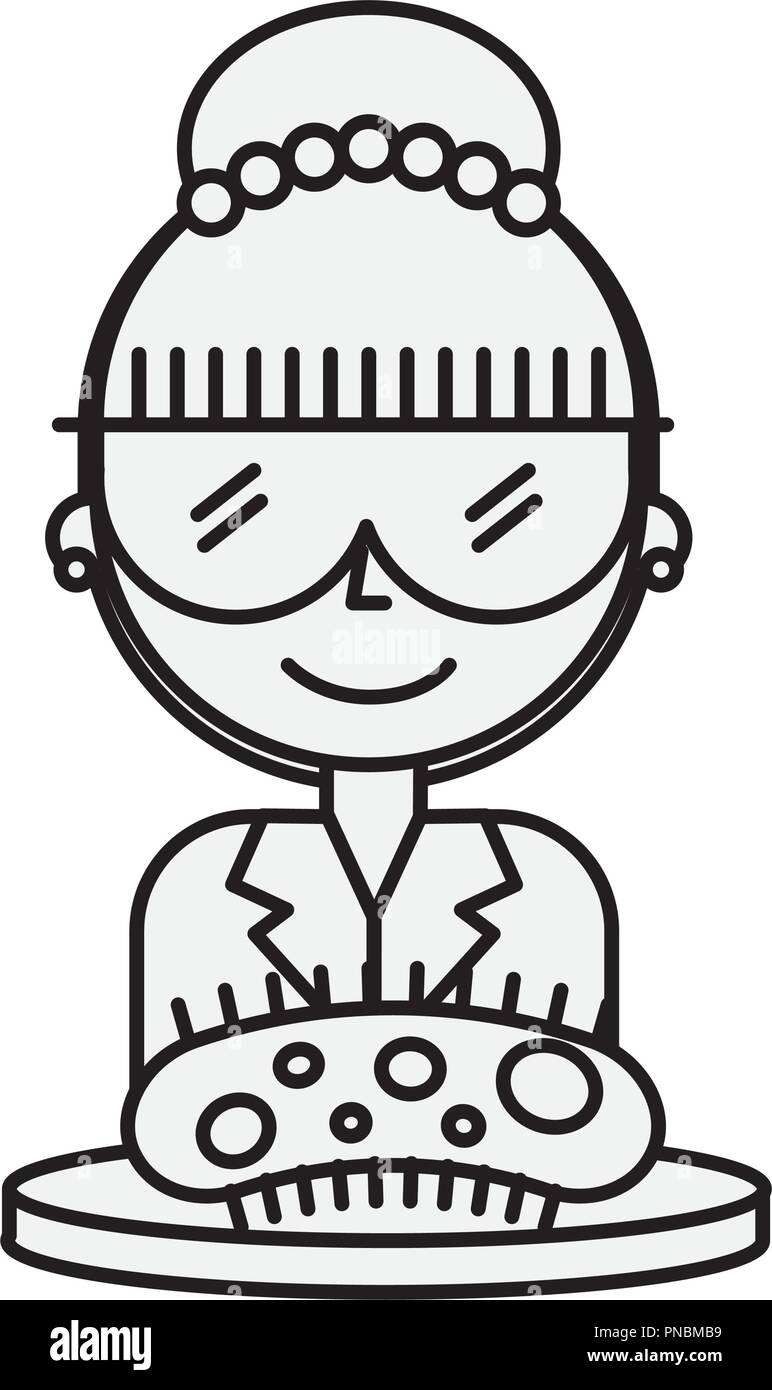 Femme avec des lunettes scientifiques bactéries sur boîte de pétri Illustration de Vecteur