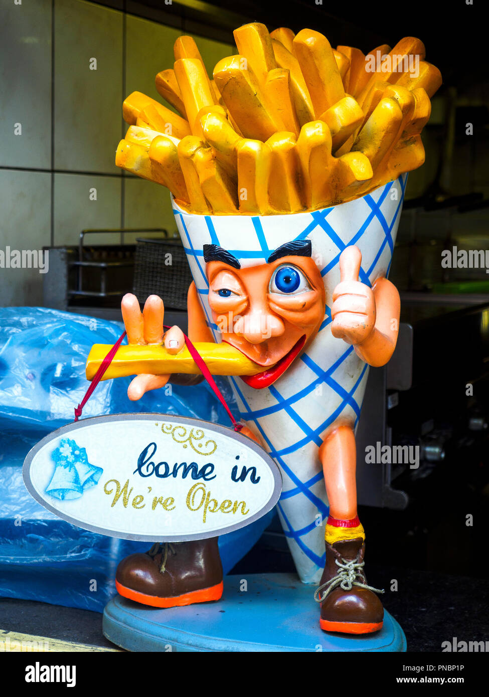 Croustilles de pommes de terre la boutique sign - Bruges, Belgique Banque D'Images
