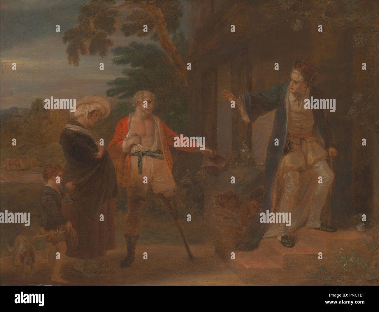 Les sept âges de l'homme : l'Pantaloon, 'Comme vous l'aimez,' ii, vii. Date/Période : Entre 1798 et 1801. La peinture. Huile sur panneau. Hauteur : 381 mm (15 in) ; Largeur : 505 mm (19.88 in). Auteur : Robert Smirke. Banque D'Images