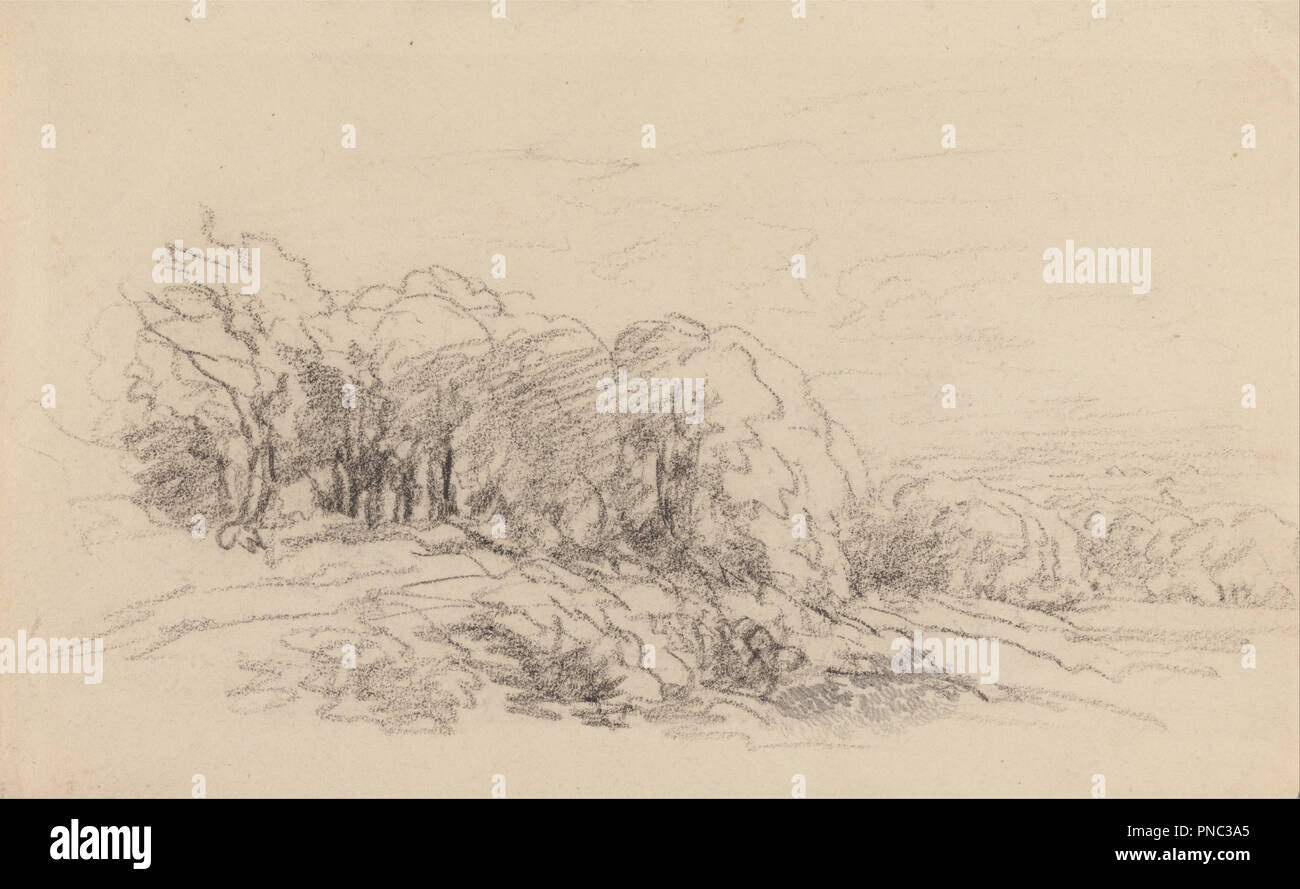 Paysage Avec Des Arbres Datepériode Années 1840 Dessin
