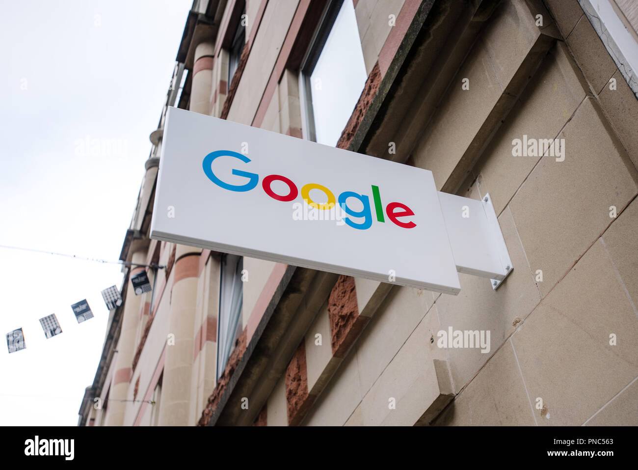 Garage numérique de Google. Manchetser. Banque D'Images