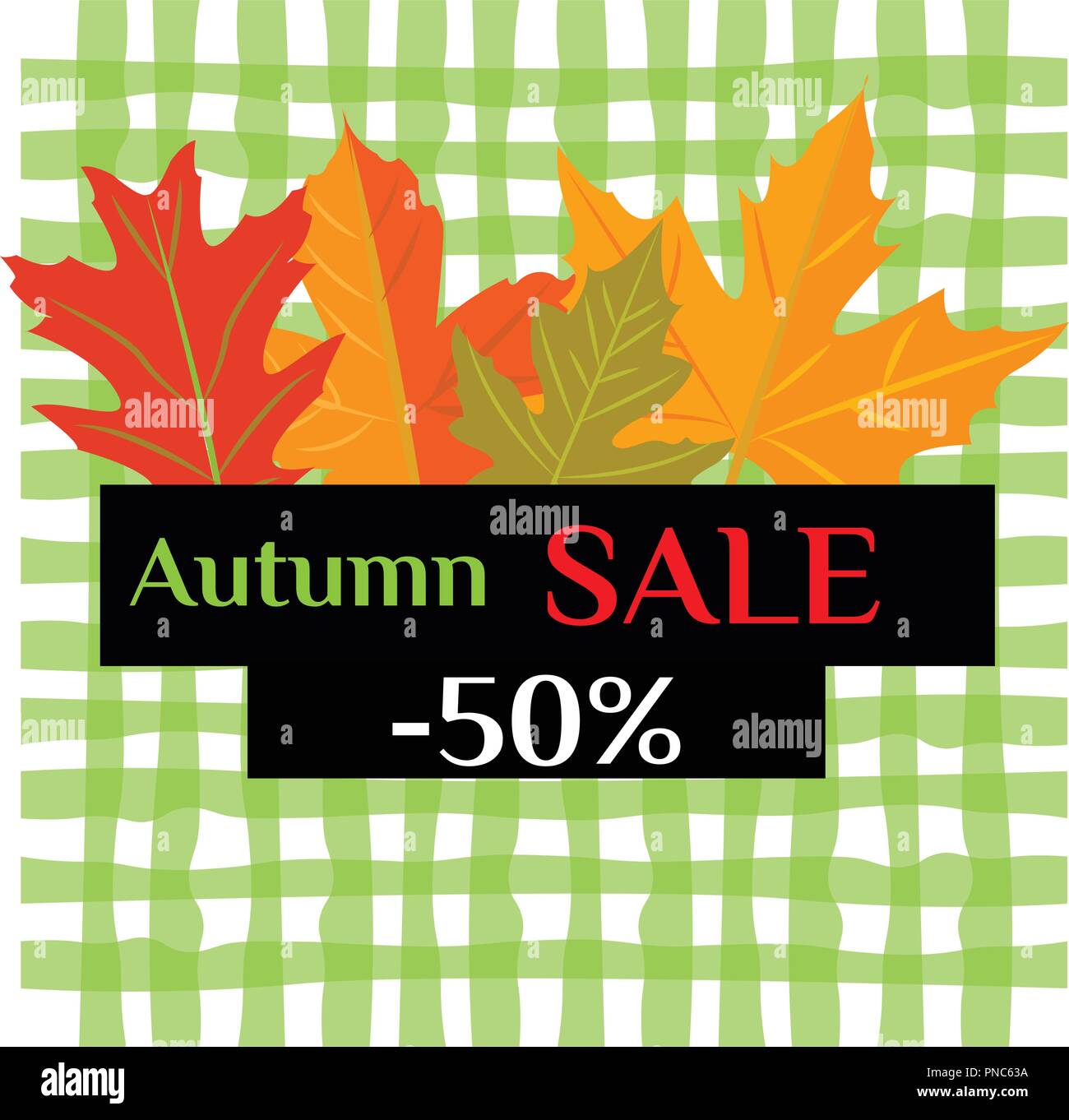 Vector illustration. Ventes d'automne. Ensemble de feuilles jaunes Illustration de Vecteur