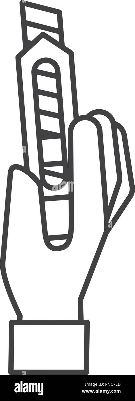 Main tenant cutter design graphique Illustration de Vecteur