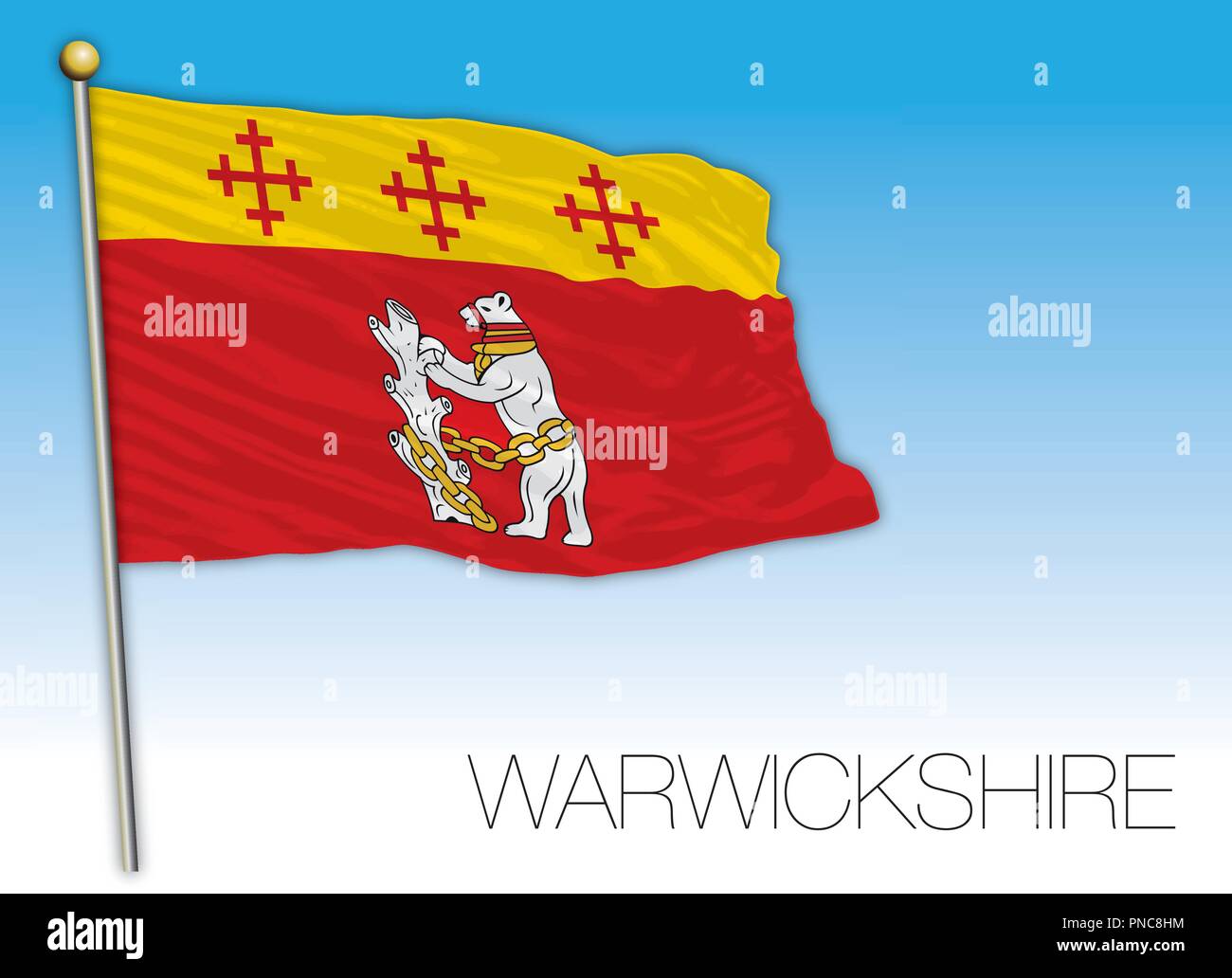 Drapeau du Warwickshire, Royaume-Uni, vector illustration Illustration de Vecteur