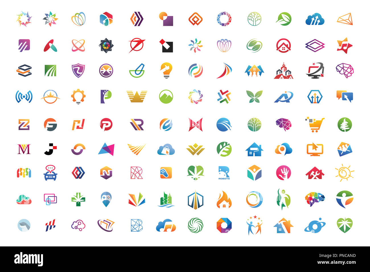 Collections mega Logo géométrique abstrait business Icon Set vector eps 10 Banque D'Images