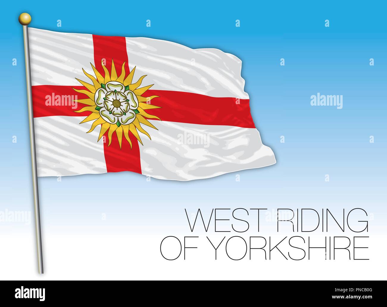 West Riding of Yorkshire drapeau, Royaume-Uni, vector illustration Illustration de Vecteur