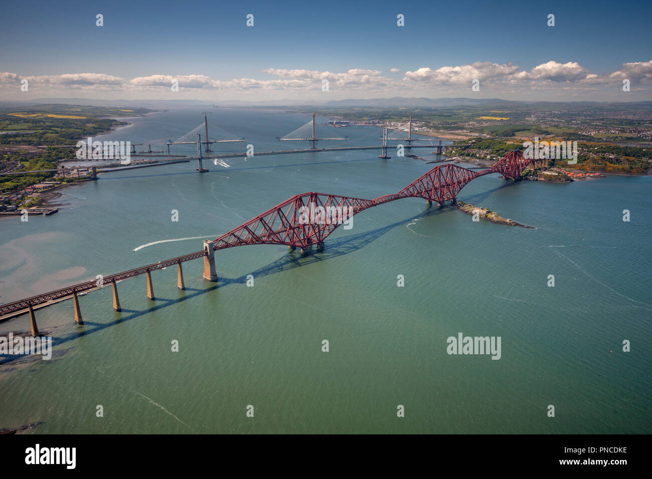 Vue aérienne du Pont du Forth Banque D'Images