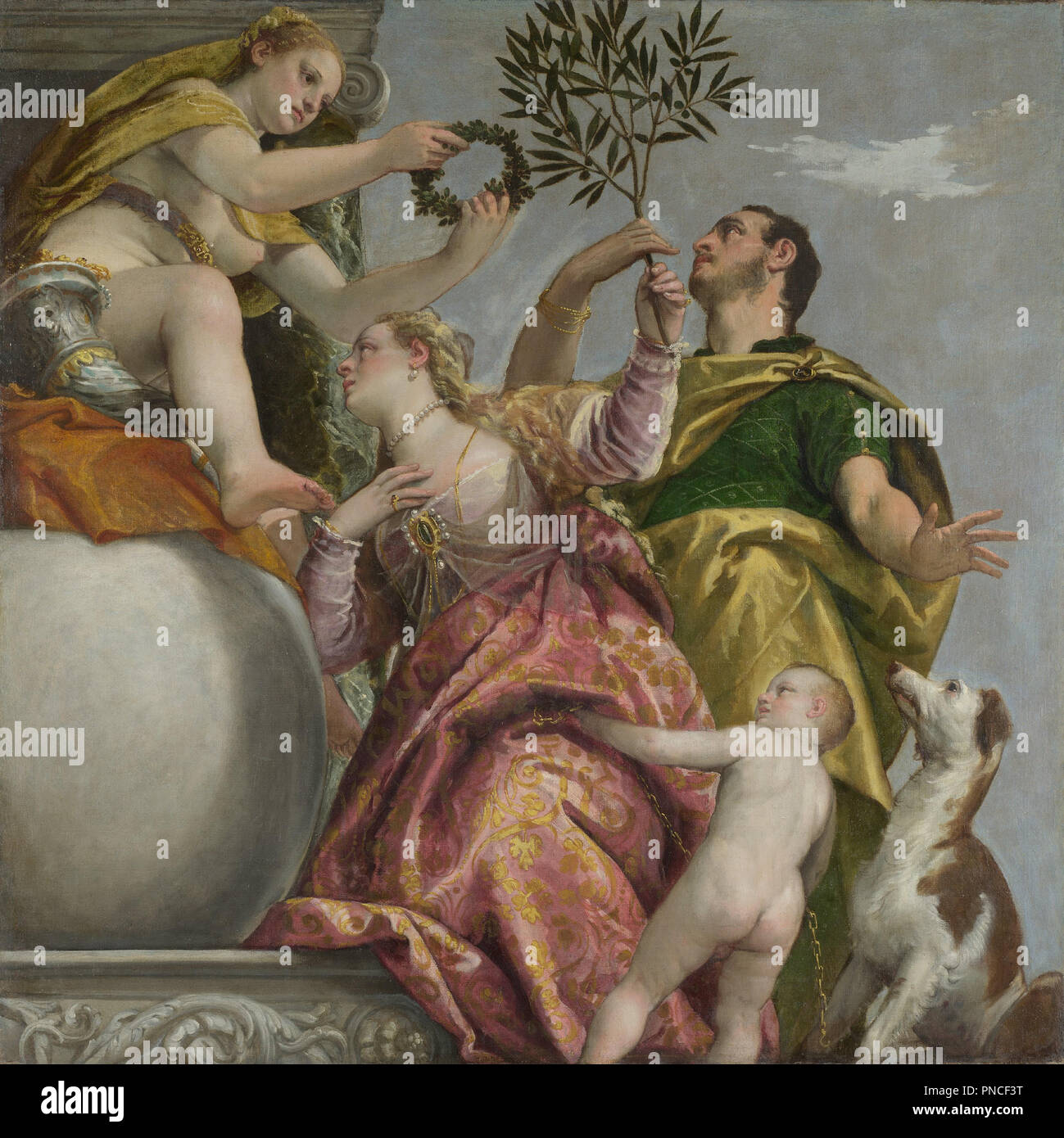 Union heureuse. La peinture. Huile sur toile. Hauteur : 187,4 cm (73,7 in) ; Largeur : 186,7 cm (73,5 in). Auteur : Paolo Veronese. VERONESE, PAOLO. Banque D'Images