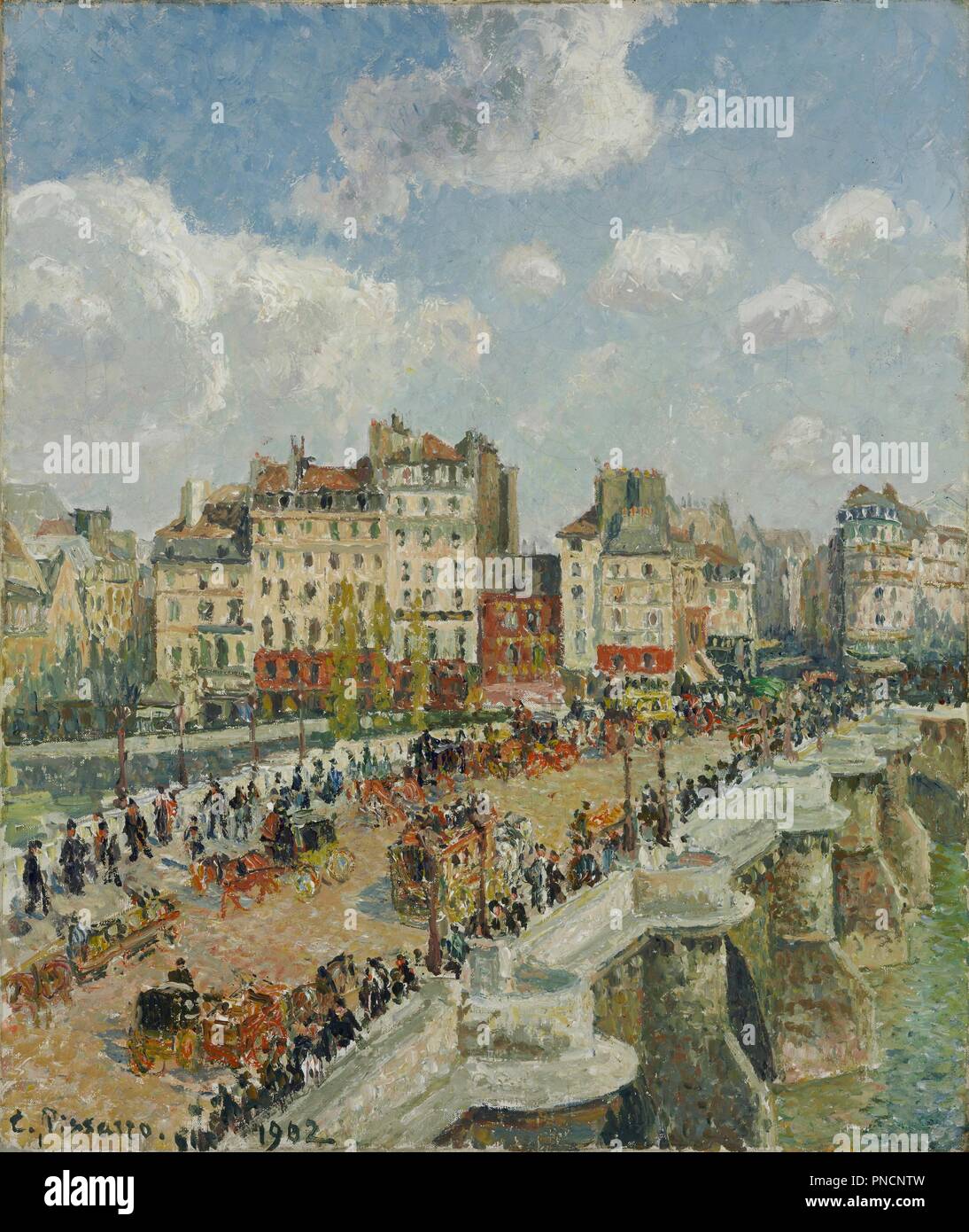 Le Pont-Neuf. Date/période : 1902. La peinture. Huile sur toile Huile sur toile. Hauteur : 550 mm (21,65 po) ; Largeur : 465 mm (18.30 in). Auteur : Camille Pissarro. Banque D'Images