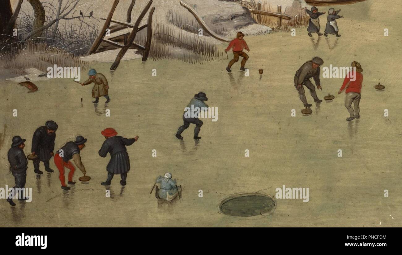 Winterlandscape avec un oiseau-piège. Date/période : 1631. Huile sur panneau. 56,5 × 39 × 15,3 cm (22,2 in). Auteur :, Pieter Brueghel le Jeune. Banque D'Images