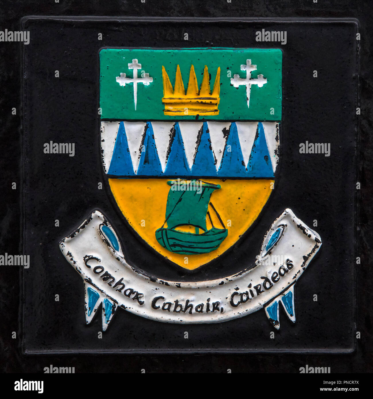 Le comté de Kerry, Irlande - 17 août 2018 : Les armoiries du comté de Kerry en République d'Irlande. Banque D'Images