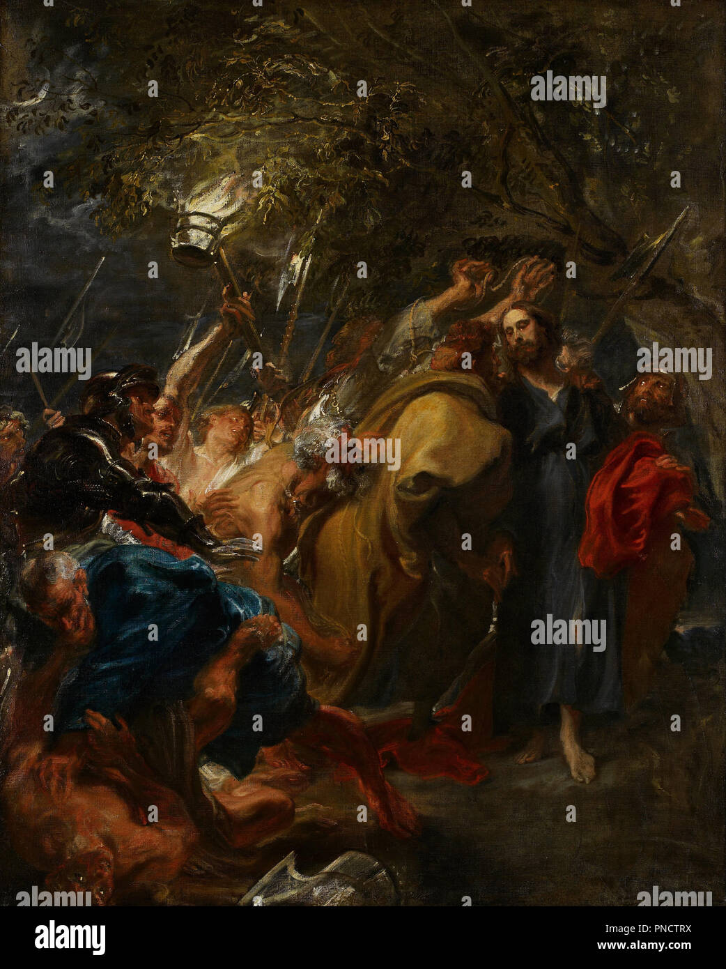 La trahison du Christ. Date/Période : 1608/1630. La peinture. Huile sur toile. Largeur : 44.5 in. Hauteur : 55,88 (en toile). Auteur : Van Dyck, Anthony. Banque D'Images