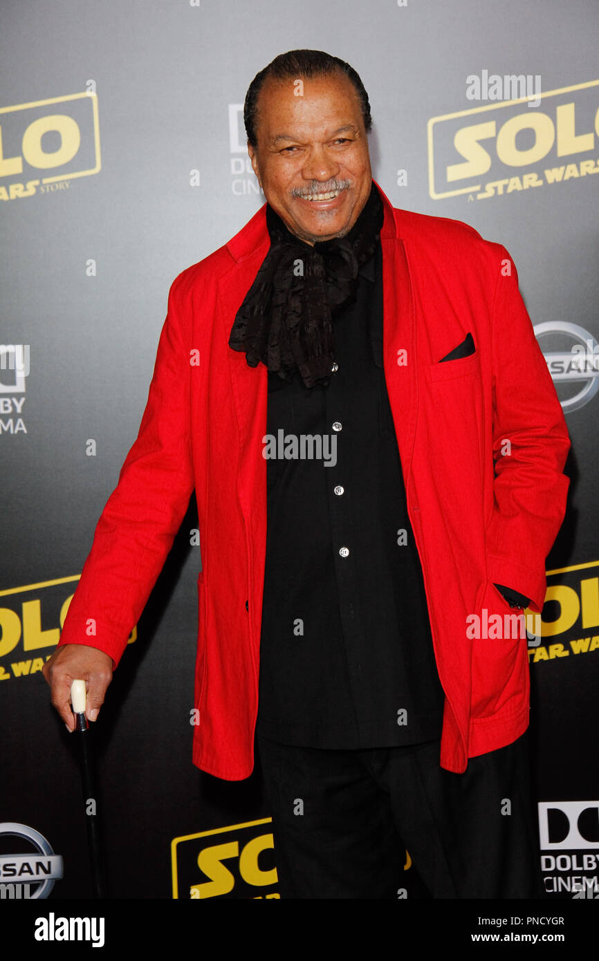 Billy Dee Williams lors de la première de Lucasfilm's 'Solo : Une histoire de la guerre des étoiles' qui s'est tenue à Hollywood, CA, le 10 mai 2018. Photo par Joseph Martinez / PictureLux Banque D'Images