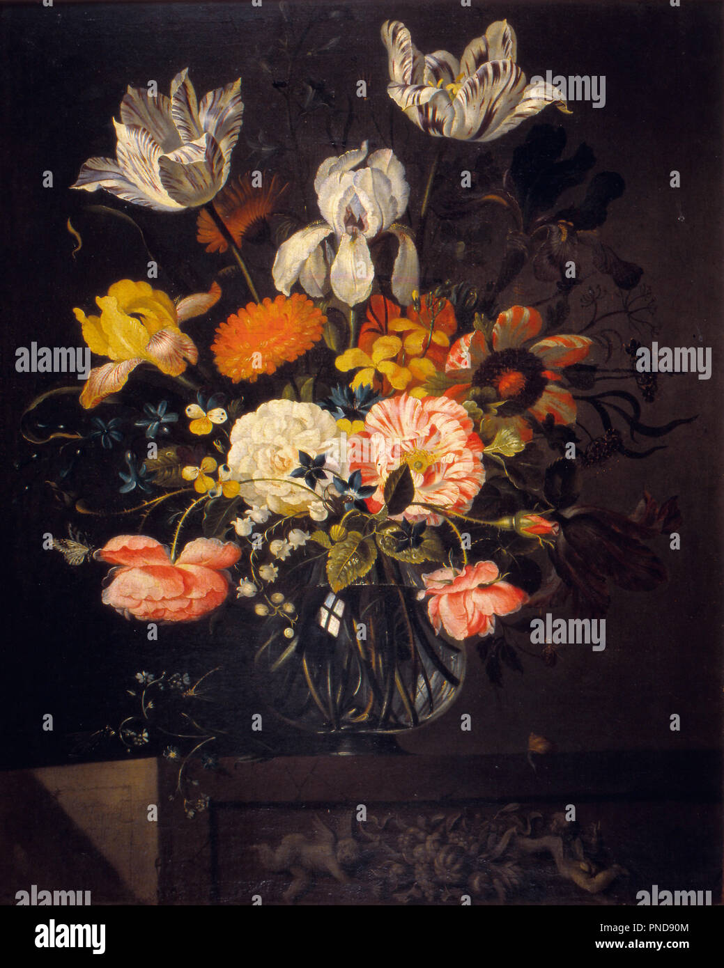 Still-Life with Flowers. Date/période : 1650. La peinture. Largeur : 47 cm. Hauteur : 58 cm (complet). Auteur : MARREL, Jacob. MARRELL, Jacob. Banque D'Images