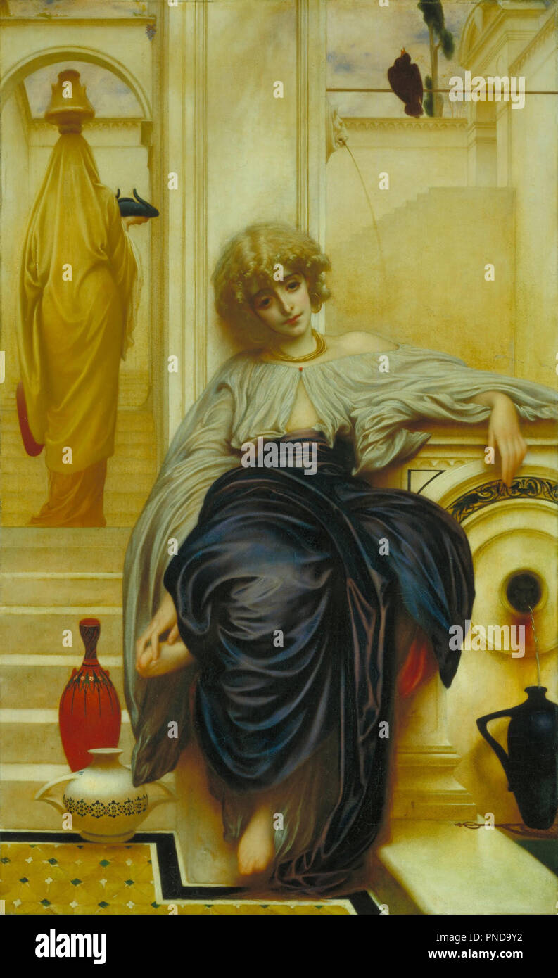 Lieder ohne Worte. Date/période : 1861. La peinture. Huile sur toile. Hauteur : 1 016 mm (40 in) ; Largeur : 629 mm (24,76 po). Auteur : Frederic Leighton, 1er baron Leighton. LORD FREDERIC LEIGHTON. LEIGHTON, Frédéric. Banque D'Images