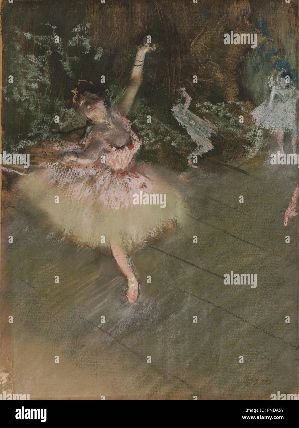 L'étoile. Date/Période : Ca. 1876-1878. Dessin. Encre Pastel sur monotype sur papier vergé d'encre Pastel sur monotype sur papier vergé. Hauteur : 441,71 mm (17.39) ; largeur : 343,15 mm (13,50 po). Auteur : Edgar Degas. Banque D'Images