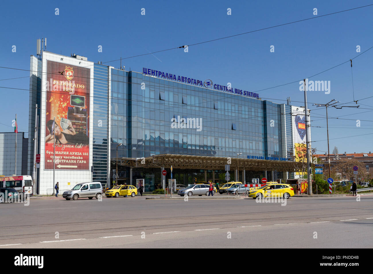 La gare routière centrale de Sofia, Bulgarie. Banque D'Images