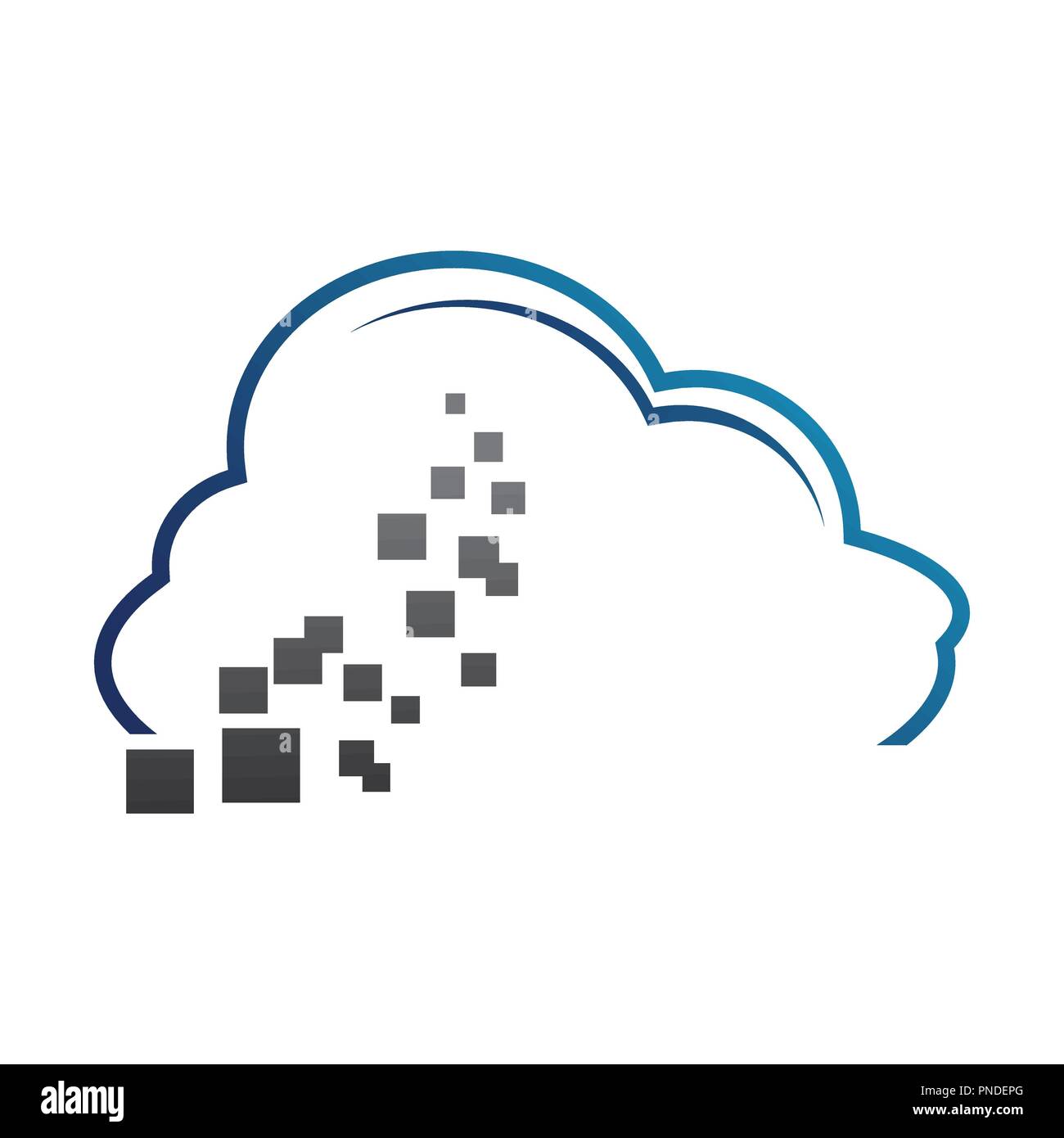 Symbole nuage bleu ,big data cloud,big logo logo de la technologie cloud. Gestion des données CLoud logo Vector Illustration de Vecteur