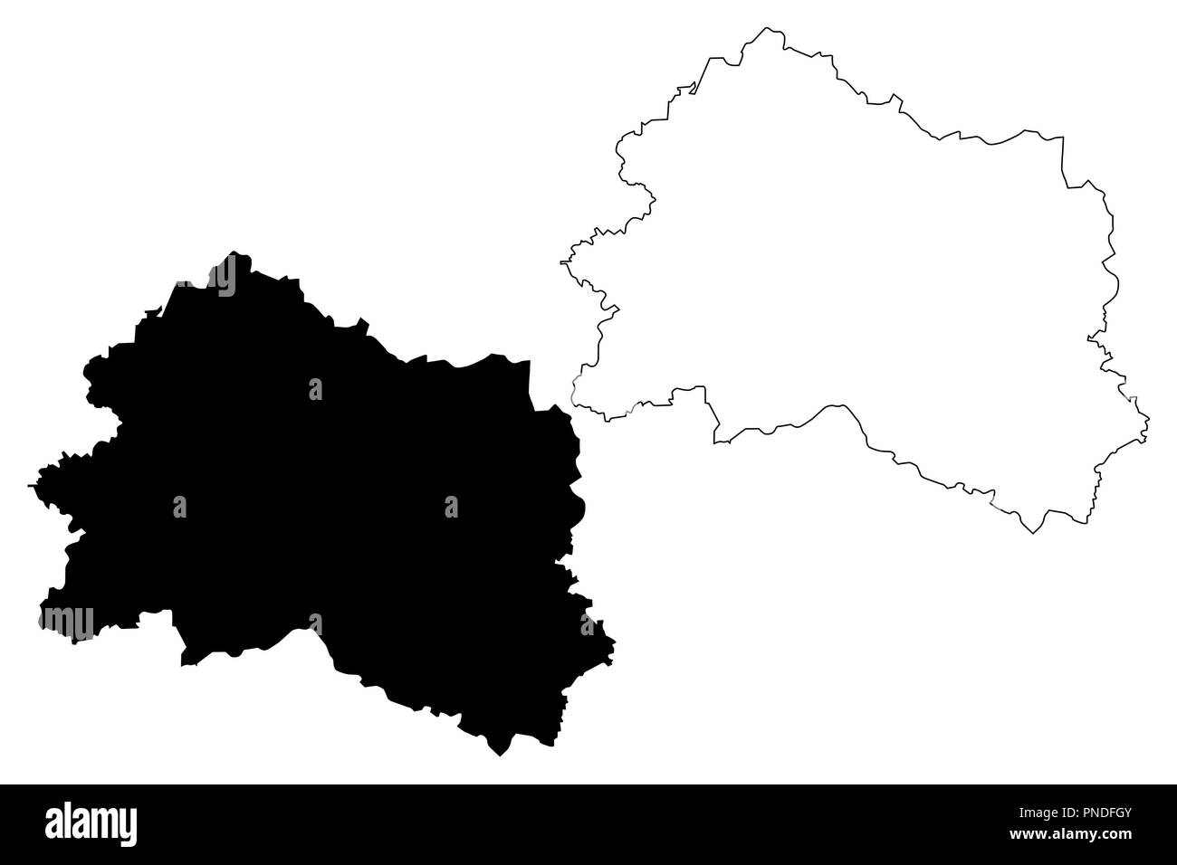 Oblast d'Orel (Russie, Sujets de la Fédération de Russie, les oblasts de Russie) map vector illustration, croquis Gribouillage à l'Oblast d'Orel site Illustration de Vecteur