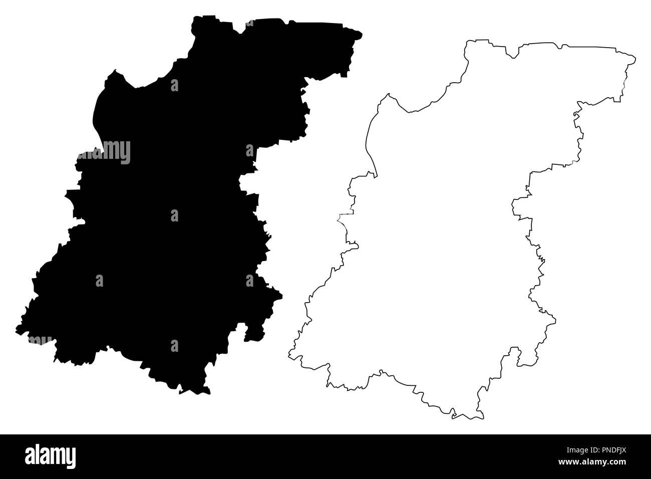 Nizhny Novgorod (Russie, Sujets de la Fédération de Russie, les oblasts de Russie) map vector illustration, croquis gribouillis d'Nizhegorod Oblast (Gor Illustration de Vecteur