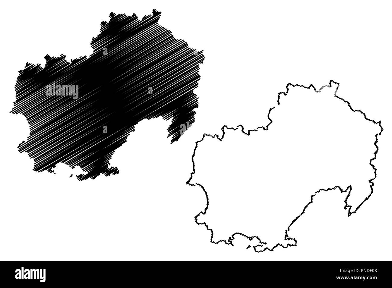 Oblast de Magadan (Russie, Sujets de la Fédération de Russie, les oblasts de Russie) map vector illustration, croquis Gribouillage à l'oblast de Magadan, site Illustration de Vecteur