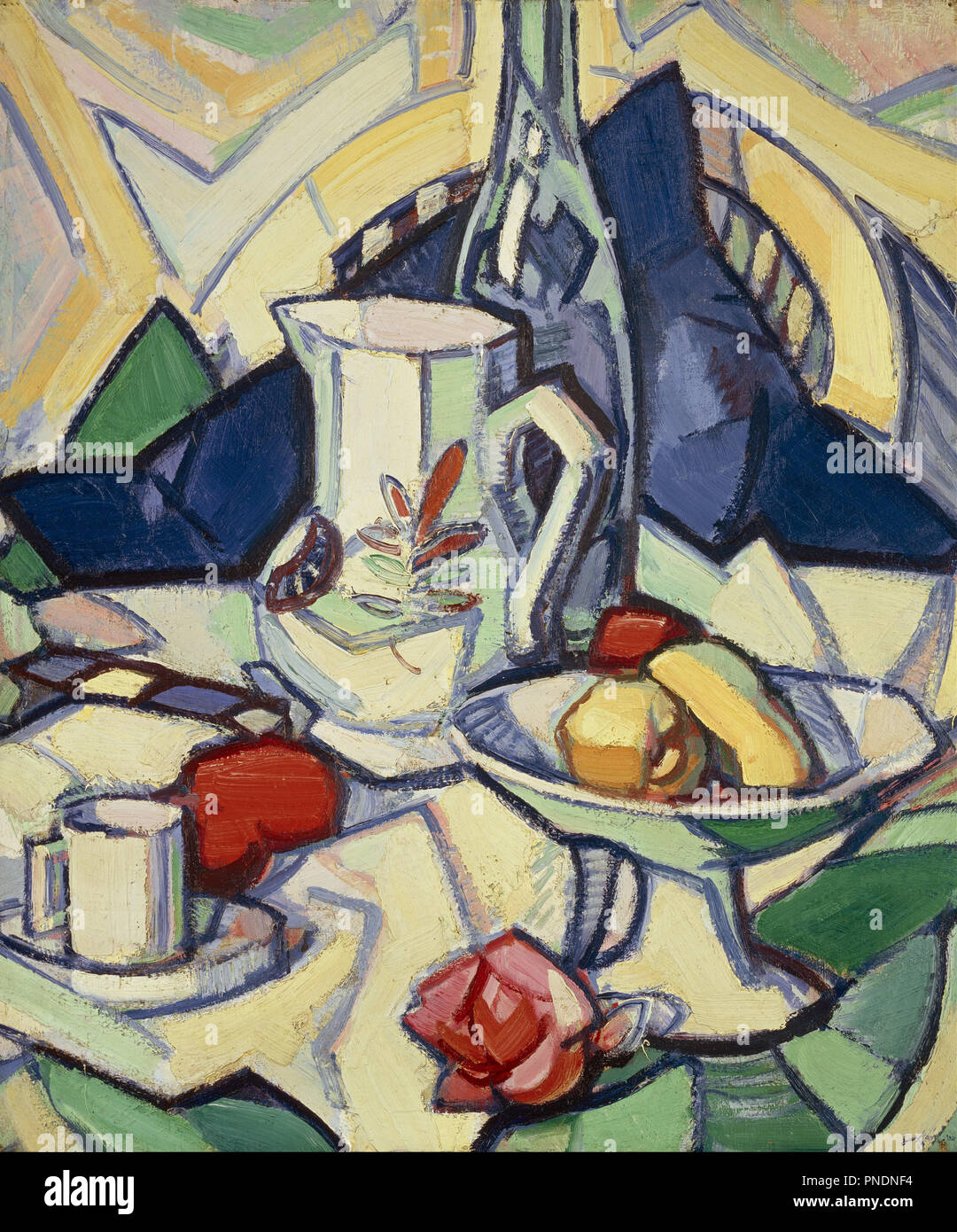 La vie encore. Date/période : 1913. La peinture. Huile sur toile. Hauteur : 550 mm (21,65 po) ; Largeur : 460 mm (18.11 in). Auteur : Samuel John Peploe. Banque D'Images