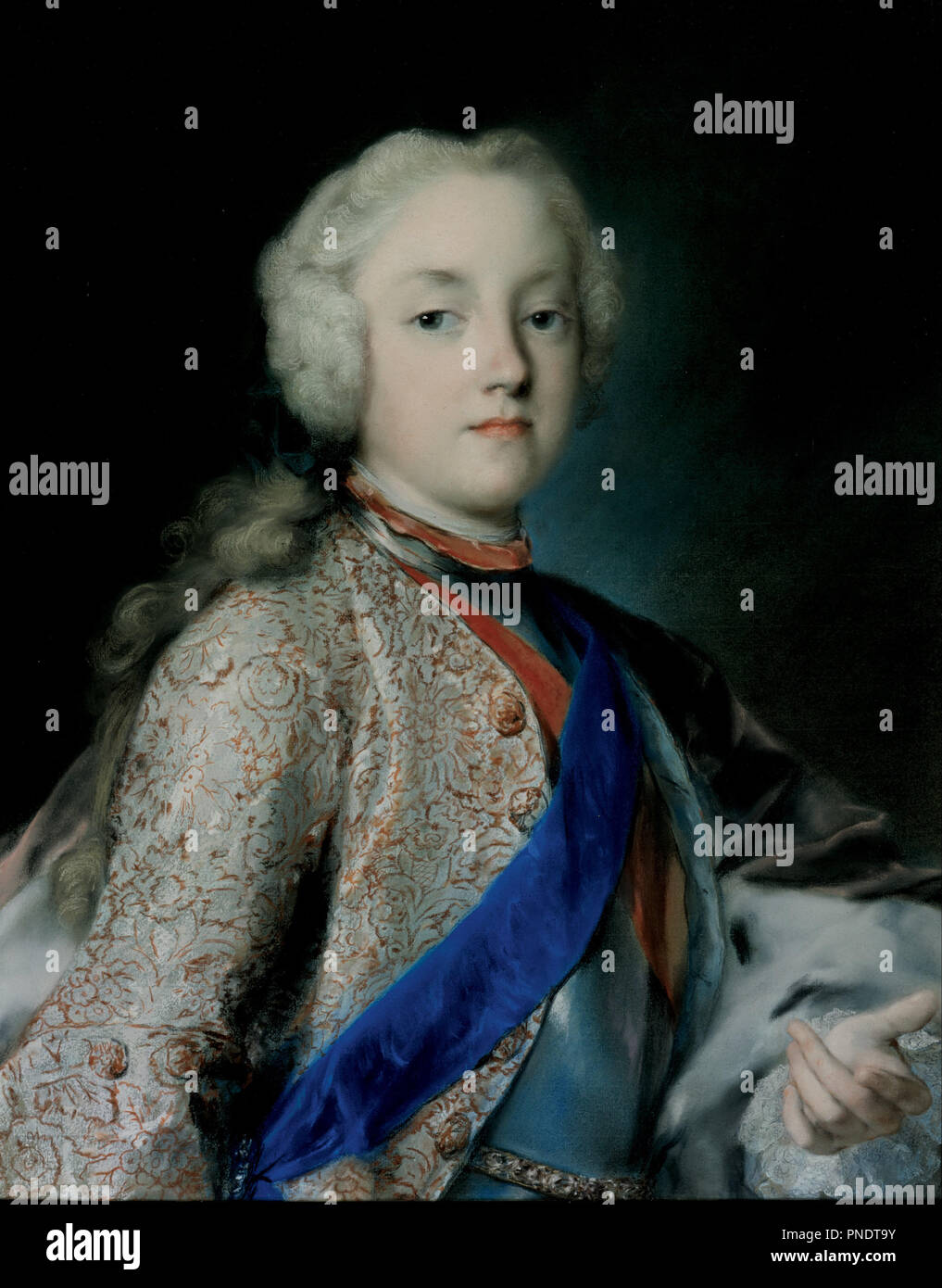 Le Prince Friedrich Christian de Saxe (1722-1763). Date/période : 1739 - 1740. La peinture. Hauteur : 635 mm (25 in) ; Largeur : 515 mm (20,27 po). Auteur : CARRIERA, Rosalba. Rosalba Carriera, Giovanna. Banque D'Images