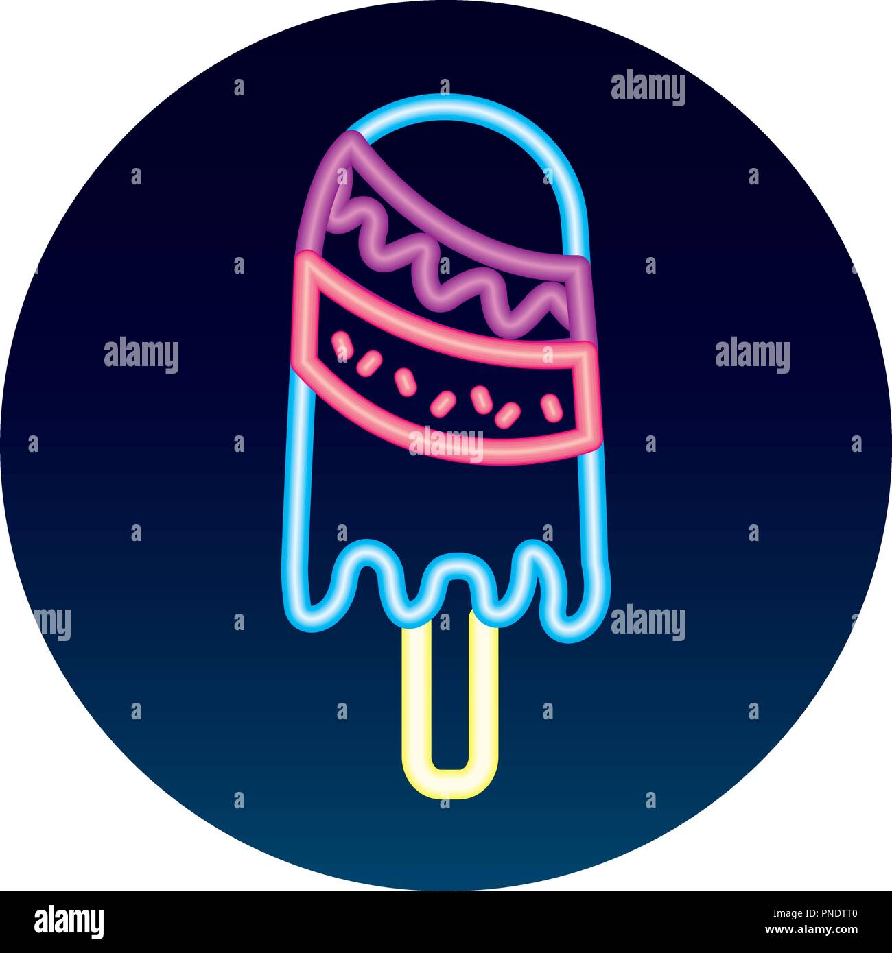 De délicieuses glaces Glace image néon Illustration de Vecteur
