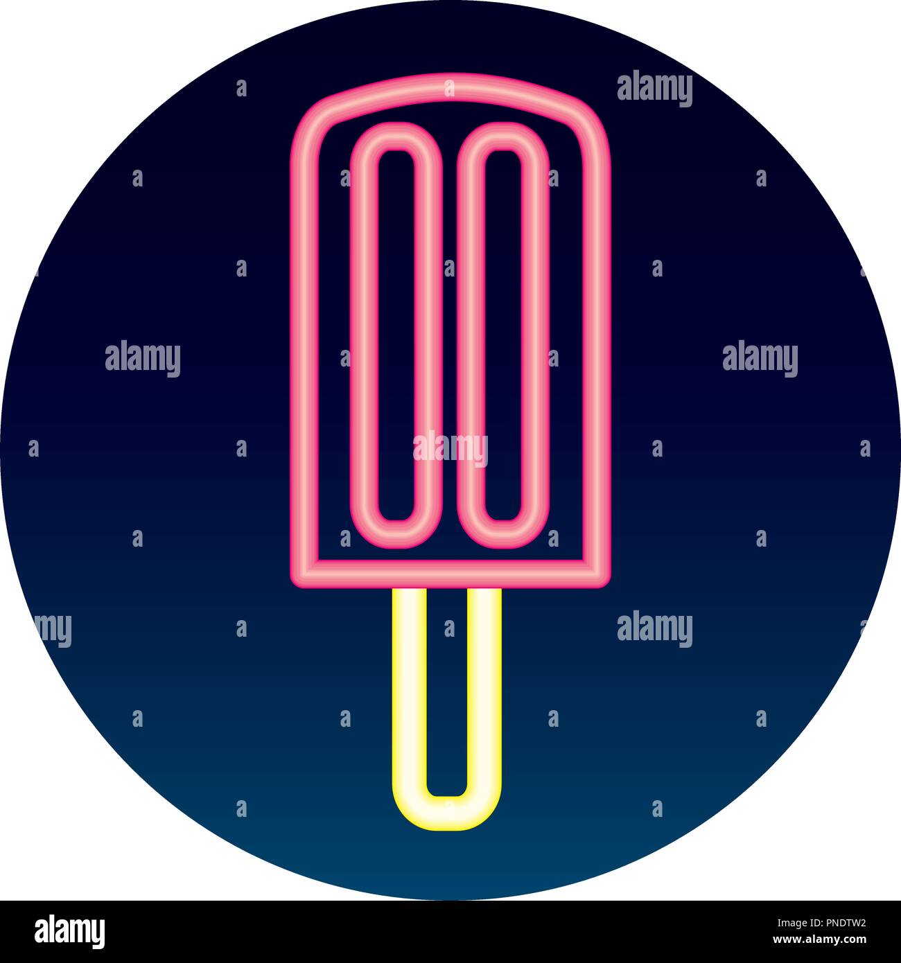 De délicieuses glaces Glace image néon Illustration de Vecteur