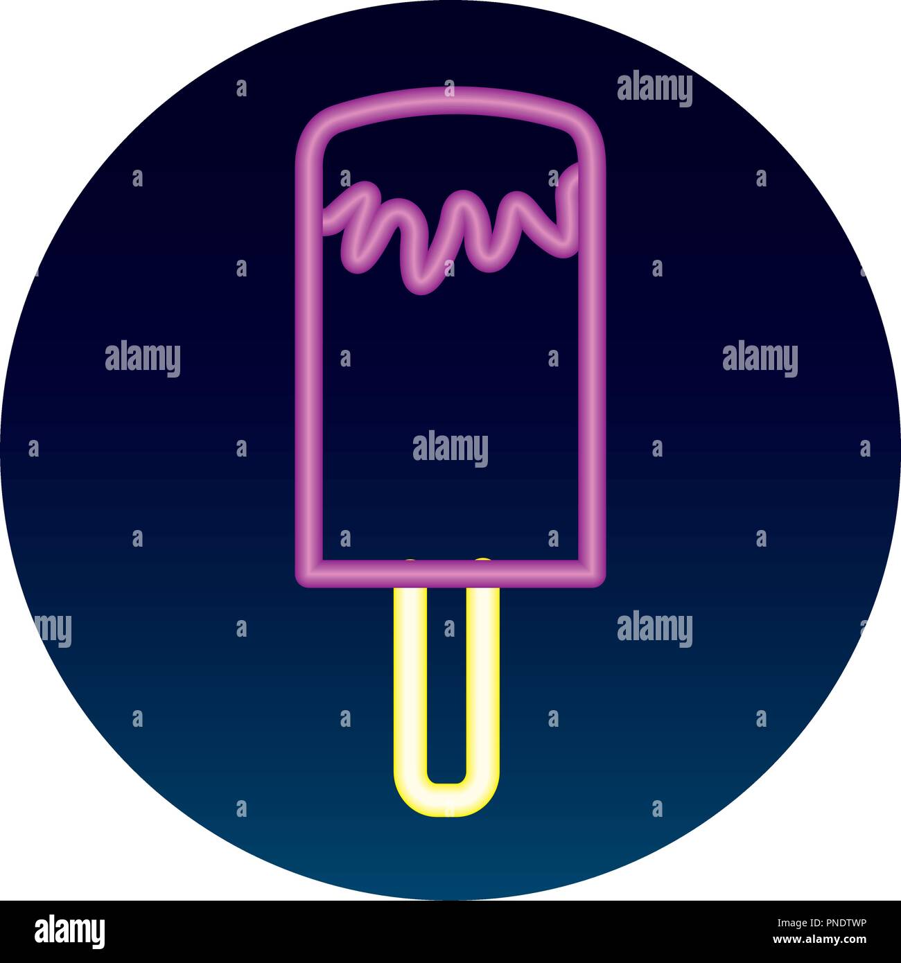 De délicieuses glaces Glace image néon Illustration de Vecteur