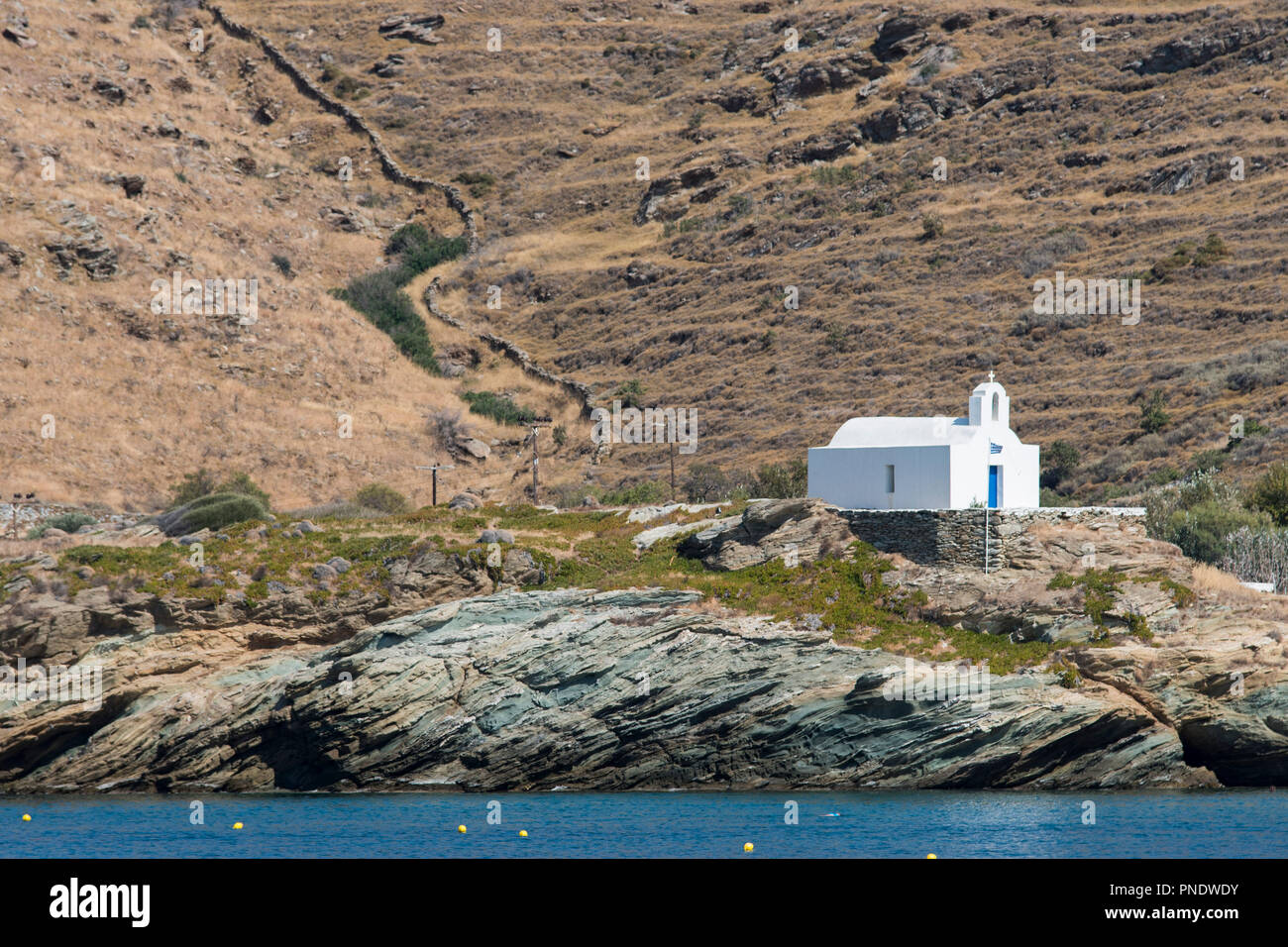 Église orthodoxe de l'île de Kéa, Grèce Banque D'Images