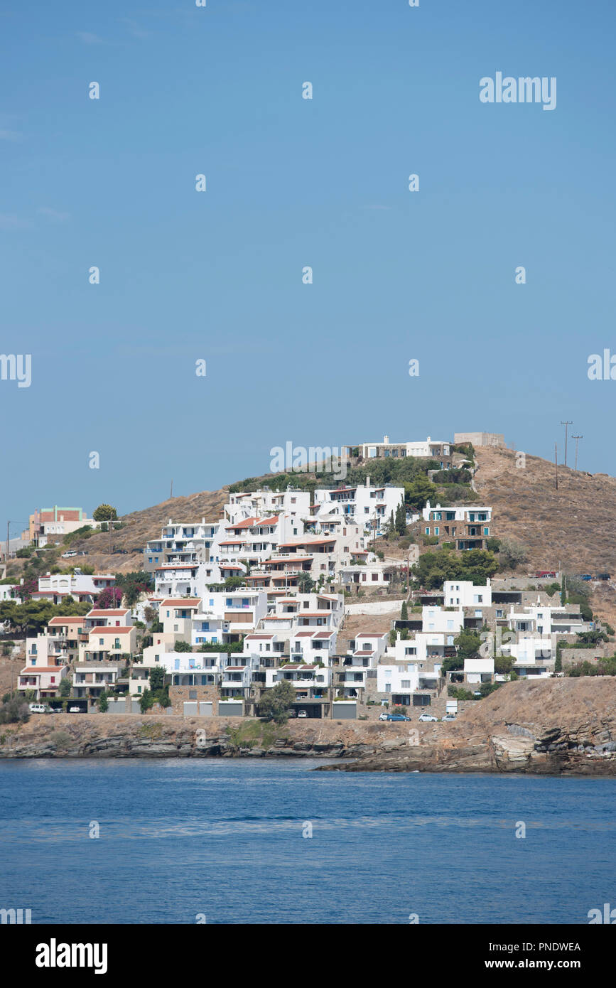 Coucher du soleil dans l'île de Kéa, Grèce Banque D'Images