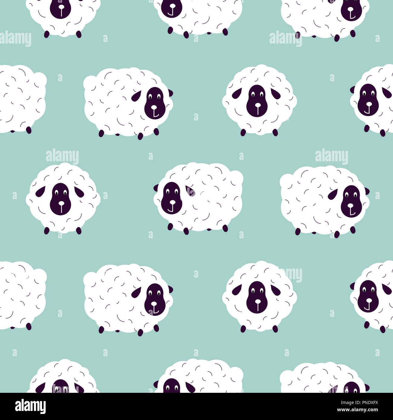 Moutons mignon bébé garçon modèle vectoriel continu. Illustration de Vecteur