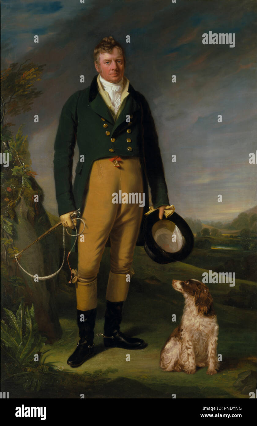 Portrait d'un homme. Date/Période : Ca. 1815. La peinture. Huile sur toile. Hauteur : 2 121 mm (83.50 in) ; largeur : 1 397 mm (55 in). Auteur : William Owen. Banque D'Images
