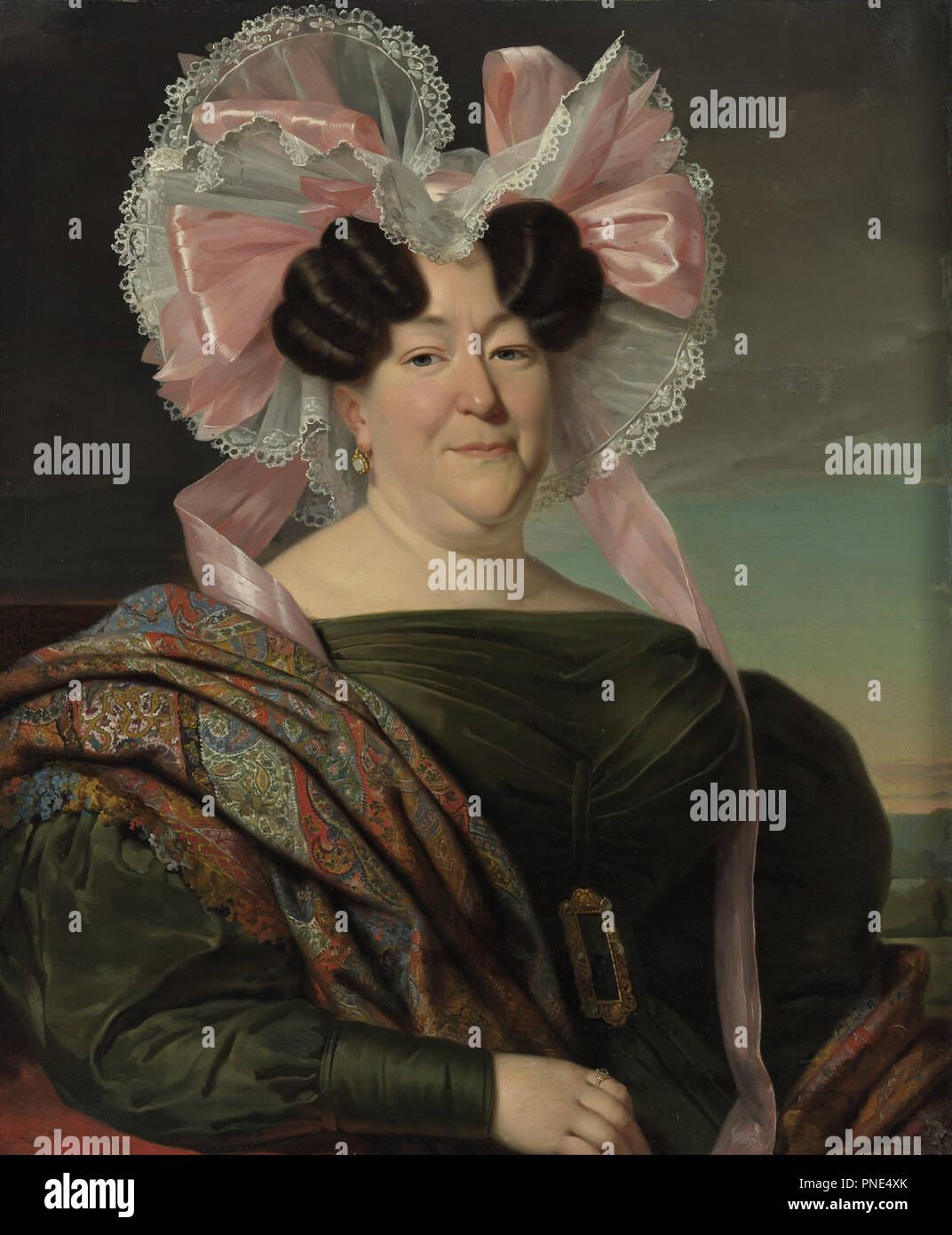 Portrait d'une femme inconnue. Date/période : 1829. La peinture. Huile sur toile. Hauteur : 78,7 cm (30.9 in) ; Largeur : 65,8 cm (25,9 in). Auteur : Jan Adam Kruseman. Banque D'Images