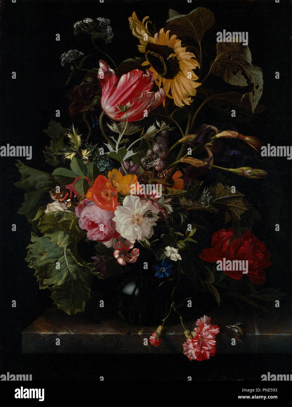 Bouquet De Fleurs Dans Un Vase Datepériode Ca 1670 La