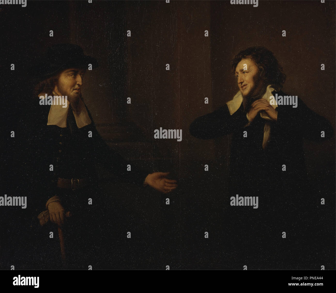 Shylock et Tubal à partir de 'Le Marchand de Venise'. Date/Période : Entre 1767 et 1769. La peinture. Huile sur toile. Hauteur : 597 mm (23.50 in) ; Largeur : 730 mm (28.74 in). Auteur : Herbert Stoppelaer. Banque D'Images