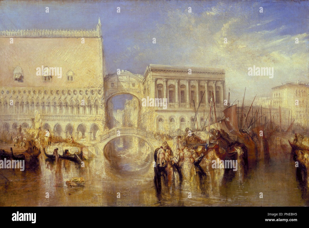 Venise, le Pont des Soupirs. Date/période : 1840. La peinture. Huile sur toile. Hauteur : 686 cm (22,5 pieds) ; Largeur : 914 cm (29,9 pi). Auteur : J. M. W. Turner. Banque D'Images